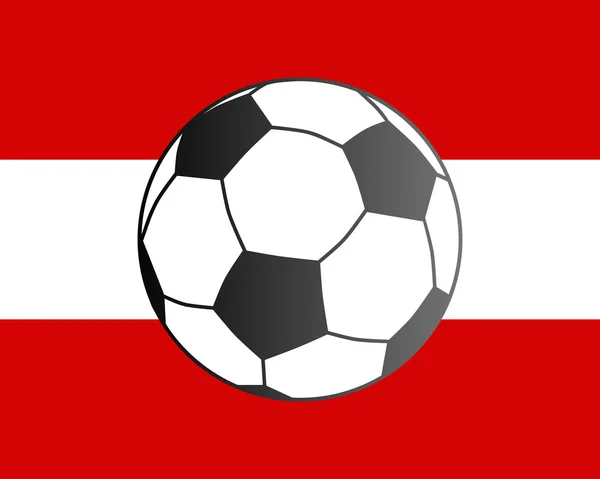 Flagge von Österreich und Fußball — Stockvektor
