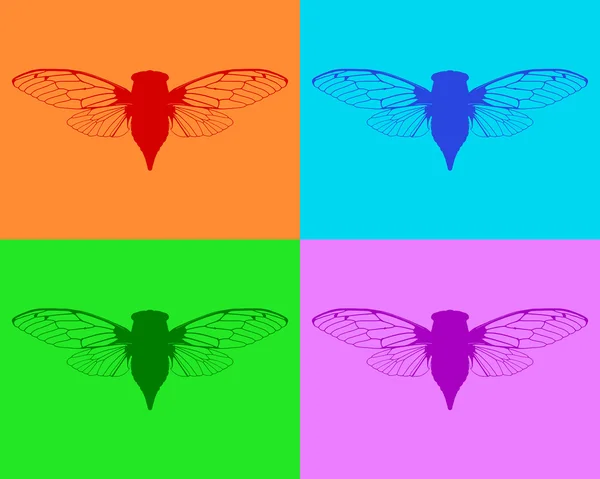 Beautiful cicadas — Stock Vector