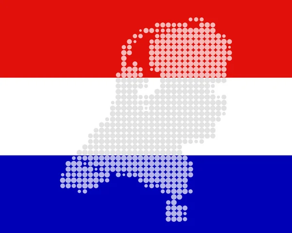 地图和荷兰的旗子 — 图库矢量图片