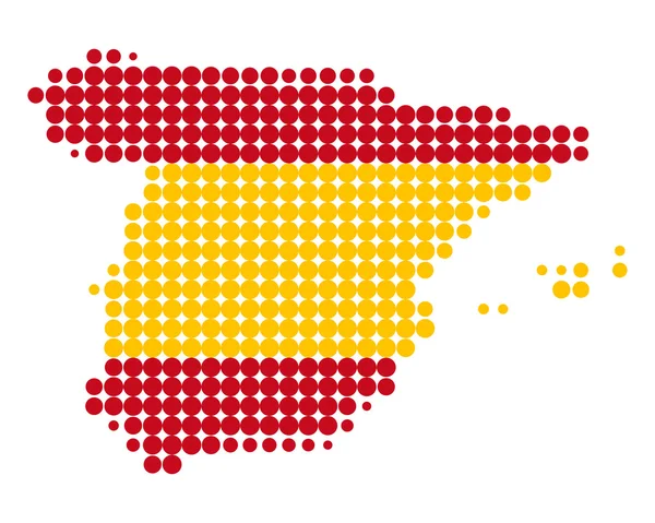 Kaart en vlag van Spanje — Stockvector