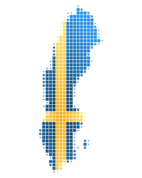 Mapa i bandera Szwecji — Wektor stockowy
