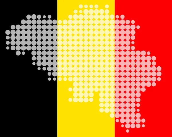 Mapa y Bandera de Bélgica — Vector de stock
