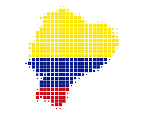 Kaart en vlag van ecuador — Stockvector