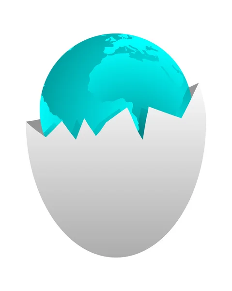 Mondo in guscio d'uovo — Vettoriale Stock