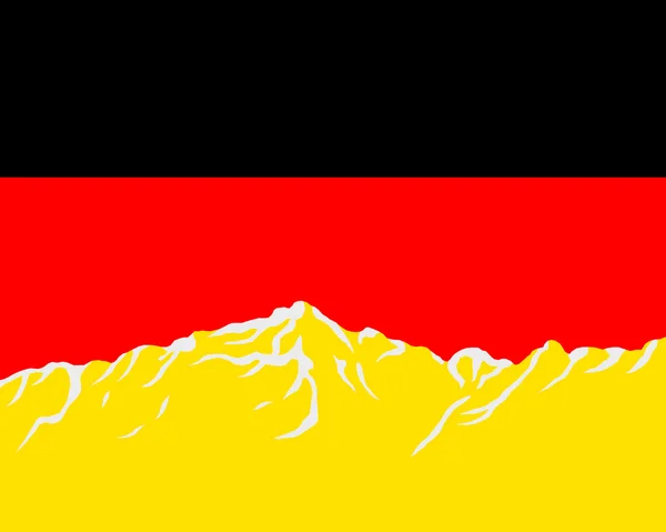Montagnes avec drapeau de l'Allemagne — Image vectorielle