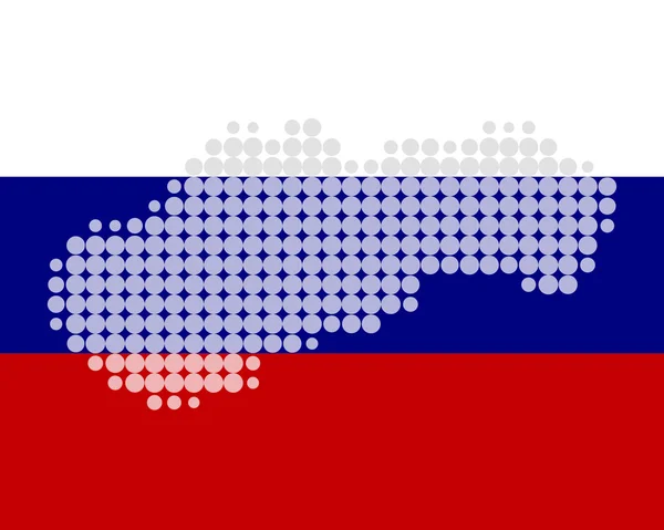 Karte und Fahne der Slowakei — Stockvektor