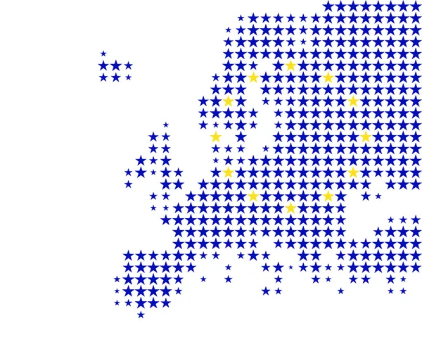 Mapa i flaga Europy — Wektor stockowy