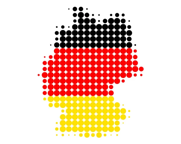 Karta och flagga över Tyskland — Stock vektor