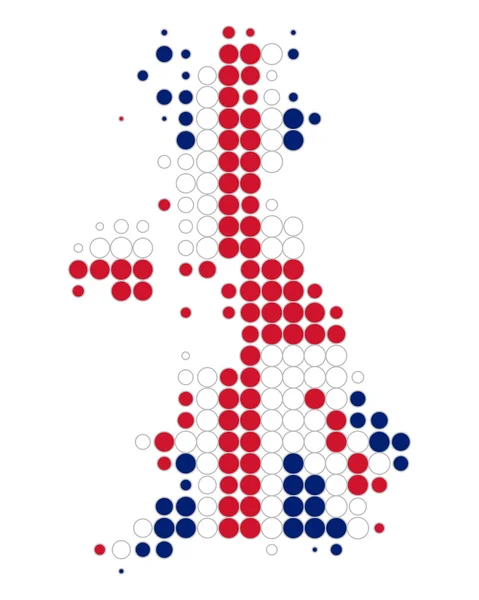 Χάρτης και Σημαία της Μεγάλης Βρετανίας — Διανυσματικό Αρχείο