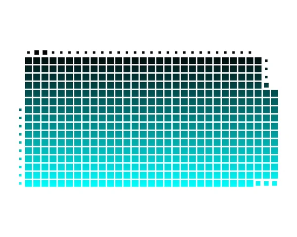 Mapa kansas — Stockový vektor