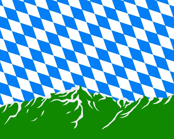 Montagne con bandiera di Baviera — Vettoriale Stock