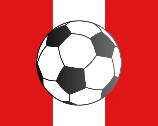Bendera Peru dan bola sepak - Stok Vektor