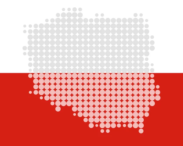 Χάρτης και Σημαία Πολωνίας — Διανυσματικό Αρχείο