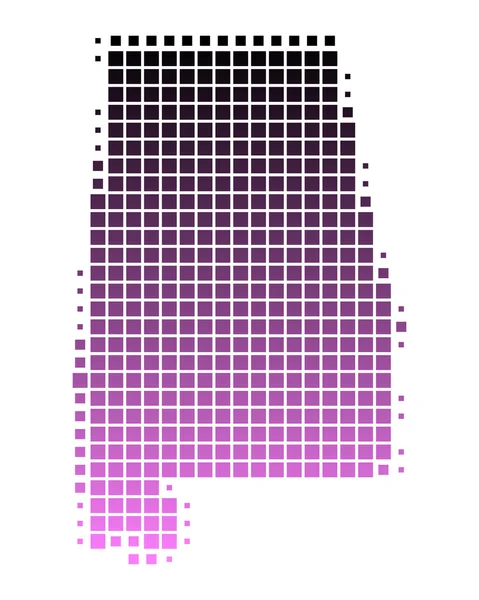 La mappa di Alabama — Vettoriale Stock