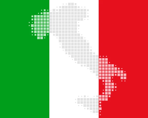 Kaart en vlag van Italië — Stockvector