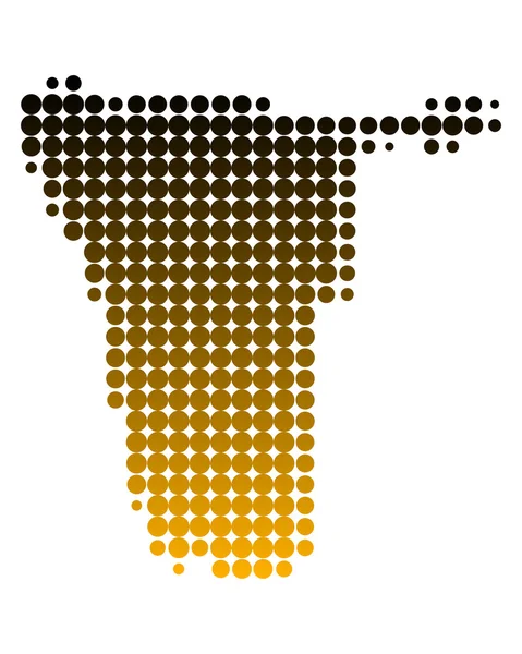 Mapa z Namibie — Stockový vektor