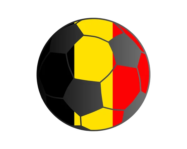 Bandiera del Belgio e pallone da calcio — Vettoriale Stock