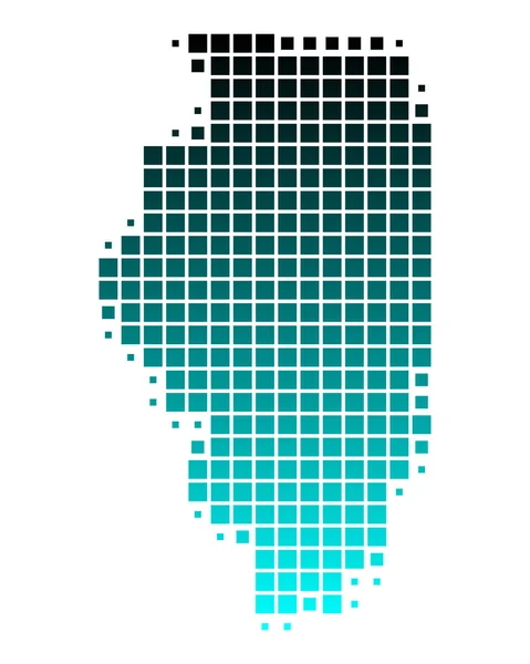 伊利诺伊州的地图 — 图库矢量图片