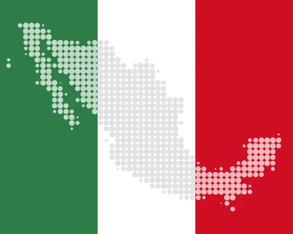 Mappa e bandiera di Mexico — Vettoriale Stock