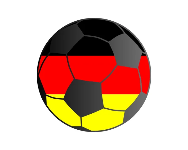 Bandeira da Alemanha e bola de futebol — Vetor de Stock