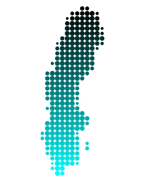 Karta över Sverige — Stock vektor