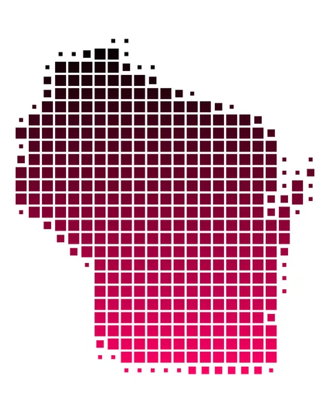 La carte de Wisconsin — Image vectorielle