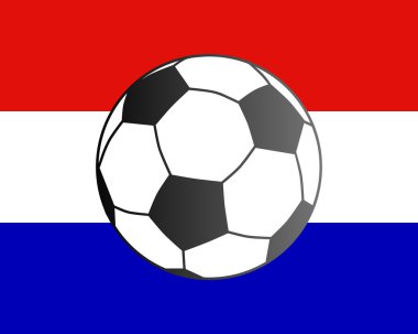 Hollanda ve futbol topu bayrağı