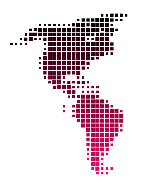 Mapa de América en cuadrados con gradiente púrpura — Archivo Imágenes Vectoriales