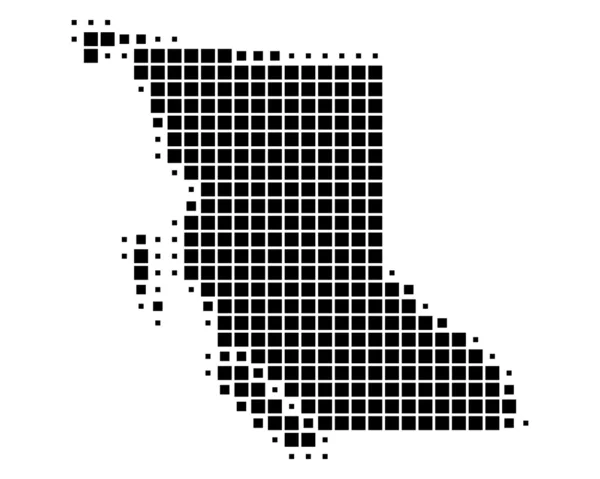 Mapa Britské Kolumbie — Stockový vektor