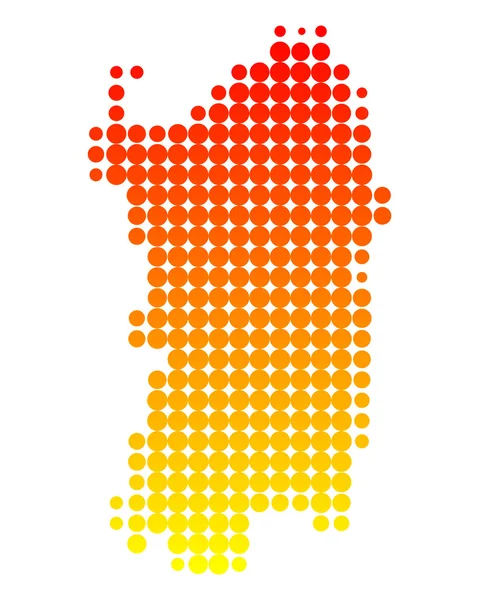 La carte de Sardaigne — Image vectorielle