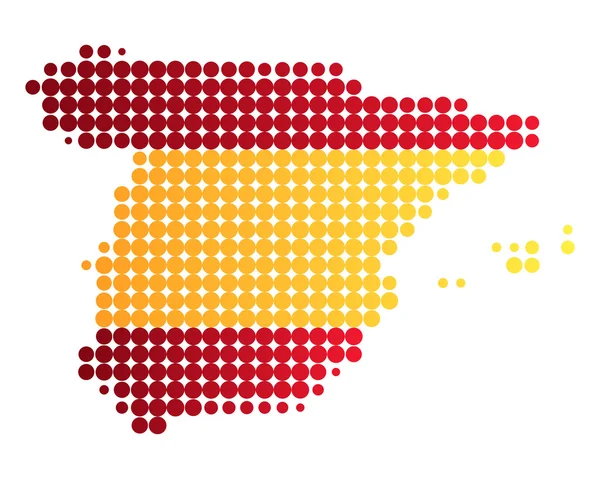 Kaart en vlag van Spanje — Stockvector