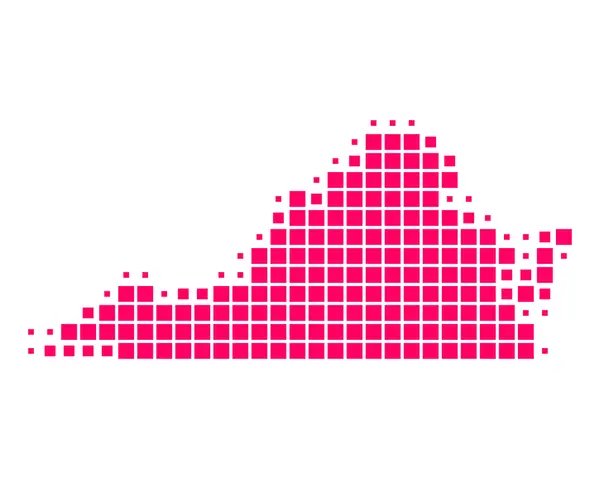O mapa de Virginia — Vetor de Stock