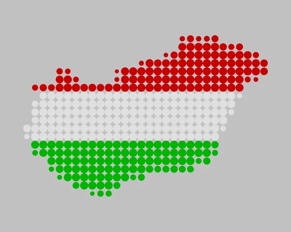 Carte géographique et drapeau de Hongrie — Image vectorielle