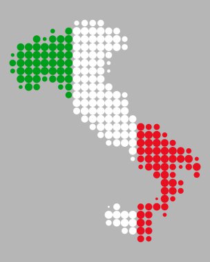 Map and flag of Italy clipart