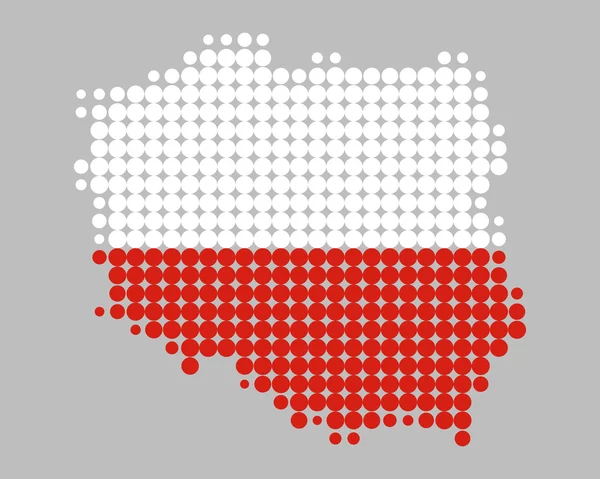 Mapa i bandera Polski — Wektor stockowy