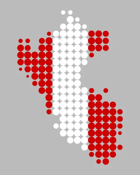 Carte et drapeau du Pérou — Image vectorielle
