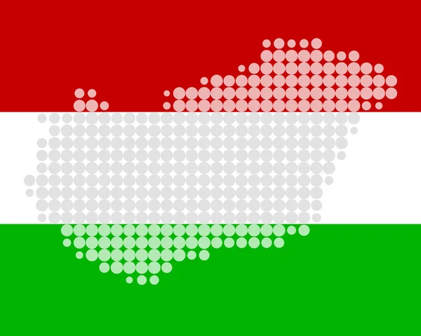 Mapa a vlajka Maďarska — Stockový vektor