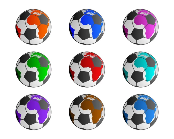 Bolas de futebol — Vetor de Stock