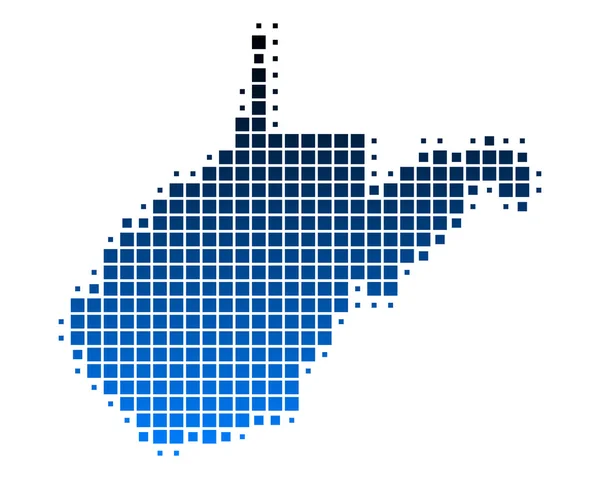El mapa de West Virginia — Vector de stock