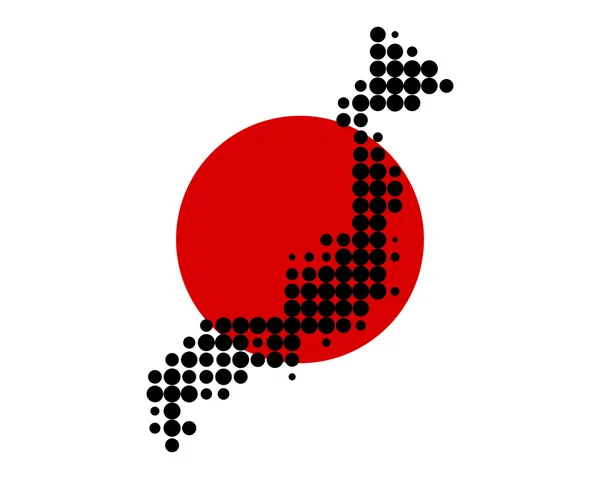 日本の地図と旗 — ストックベクタ