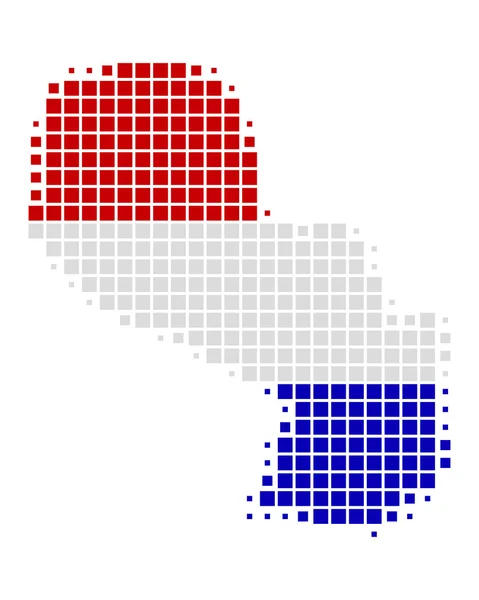 Harita ve paraguay Cumhuriyeti bayrağı — Stok Vektör