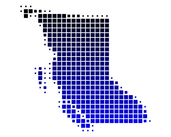 不列颠哥伦比亚省地图 — 图库矢量图片