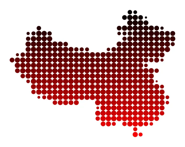 Mapa Číny中国の地図 — ストックベクタ