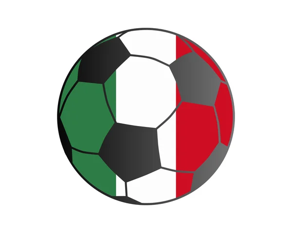 Bandiera del Messico e palla da calcio — Vettoriale Stock