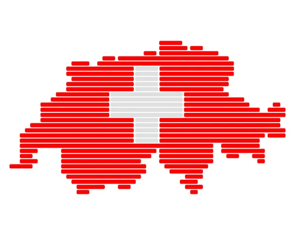 Mapa i bandera Szwajcarii — Wektor stockowy
