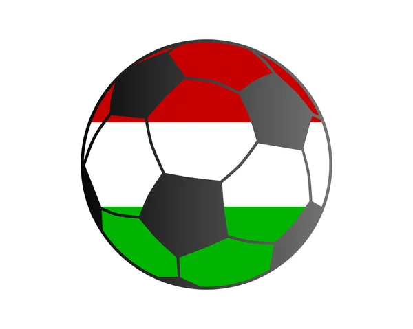 Drapeau de la Hongrie et ballon de football — Image vectorielle