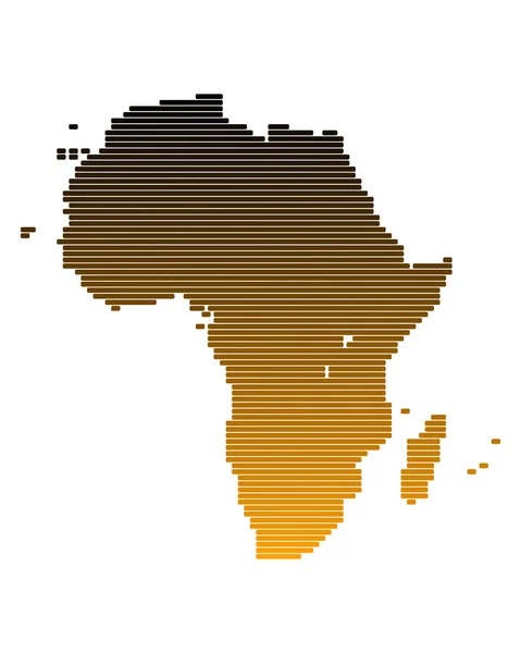 茶色のグラデーションで太い線でアフリカの地図 — ストックベクタ