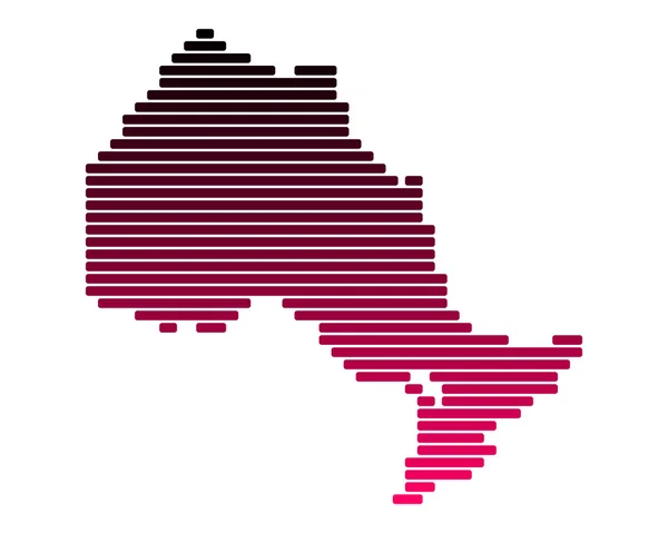 La mappa di Ontario — Vettoriale Stock