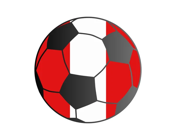 Flag of Peru and soccer ball — Stock Vector