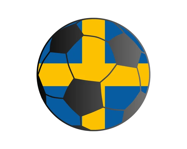 Vlag van Zweden en voetbal bal — Stockvector